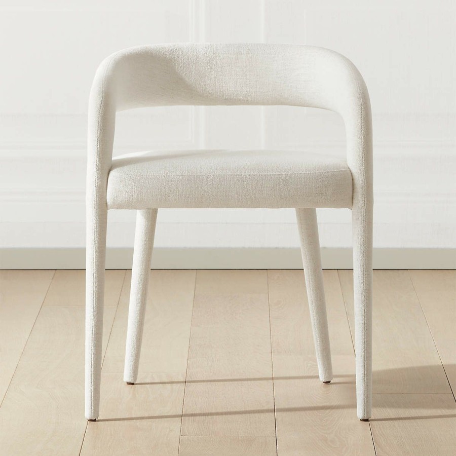 Furniture * | Cb2 Hot Sell Lisette White Dining Armchair