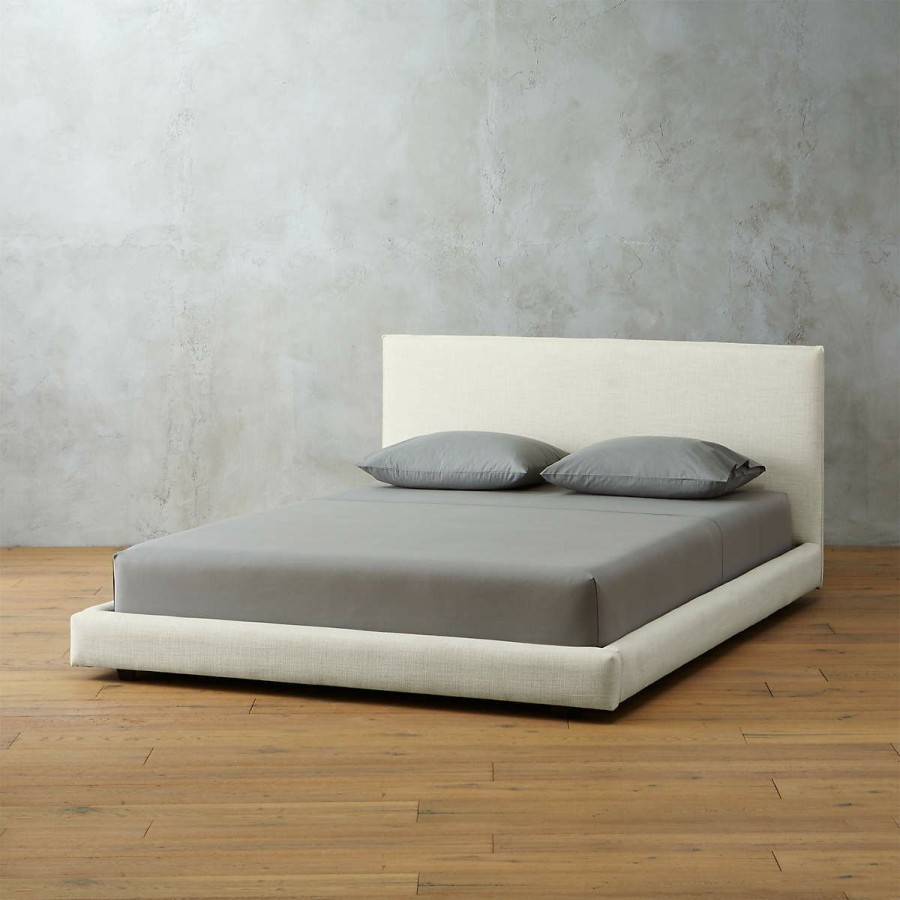 Furniture * | Cb2 Quick Delivery Facade Soft White Queen Bed