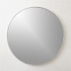 Decor & Mirrors * | Cb2 Online Cody Round Polished Nickel Wall Mirror 36