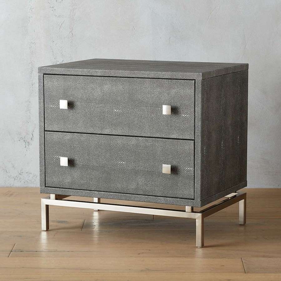 Furniture * | Cb2 Hot Sell Shagreen Embossed Nightstand.