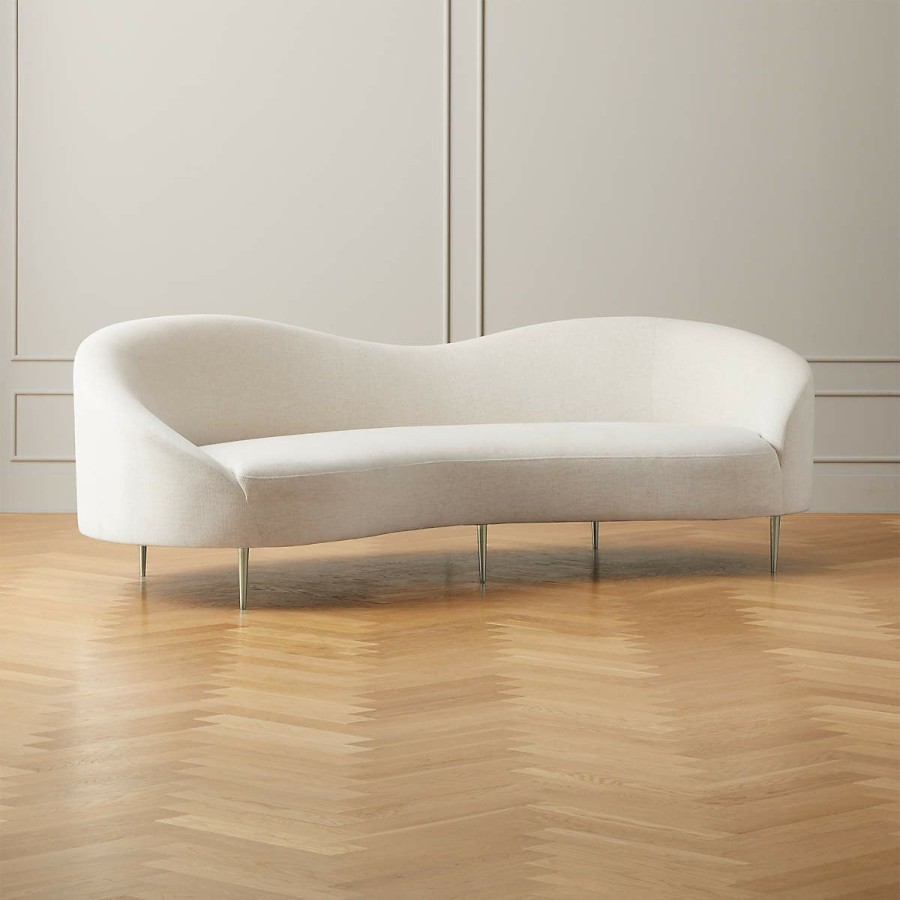 Furniture * | Cb2 Special Curvo Snow White Performance Sofa