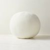 Pillows & Throws * | Cb2 Popular Terre White Velvet Sphere Throw Pillow