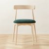 Furniture * | Cb2 Reliable Quality Crown Blue/Green Velvet And Wood Dining Chair