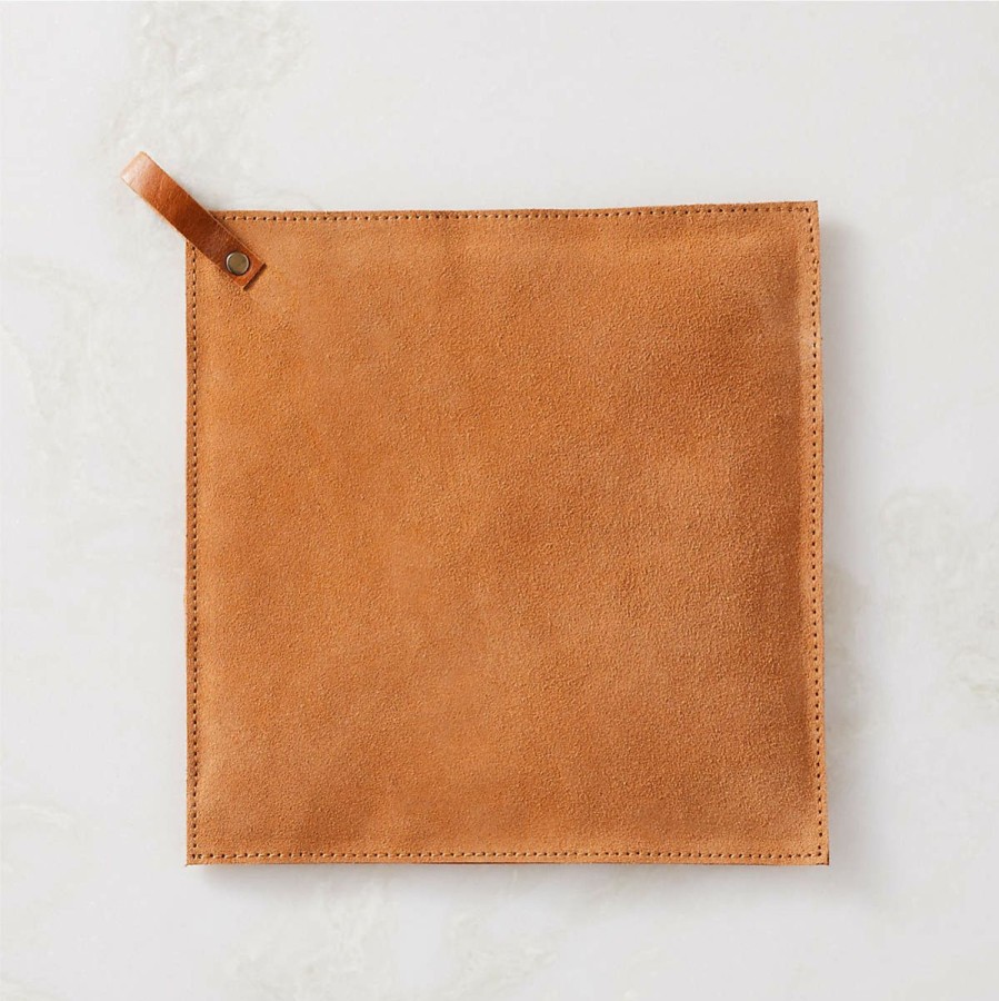 Kitchen & Dining * | Cb2 Discount Sale Brown Suede Pot Holder