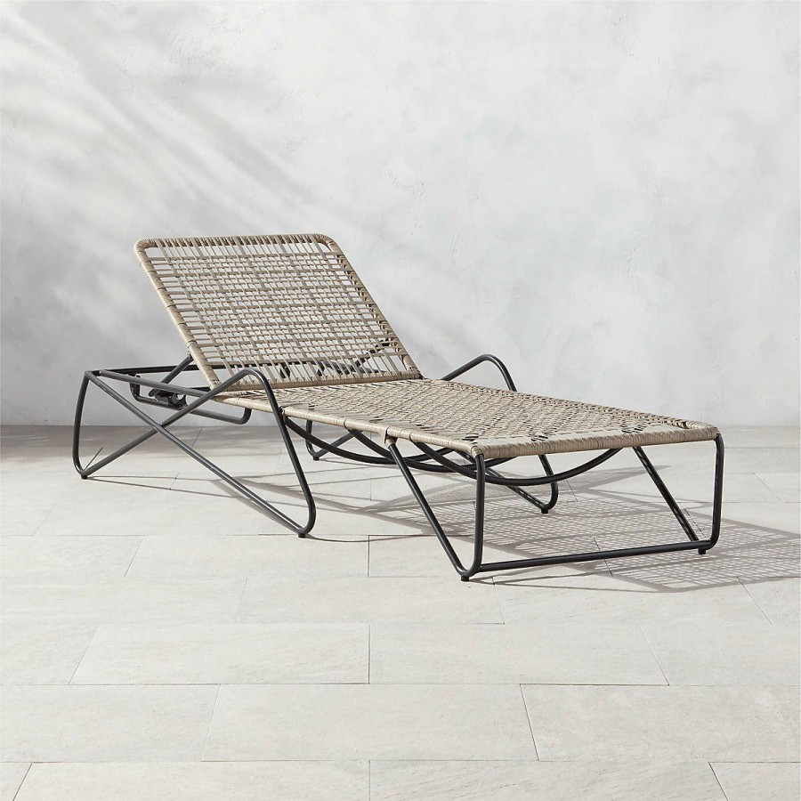 Outdoor * | Cb2 Discounts Massima Wicker Outdoor Patio Chaise Lounge