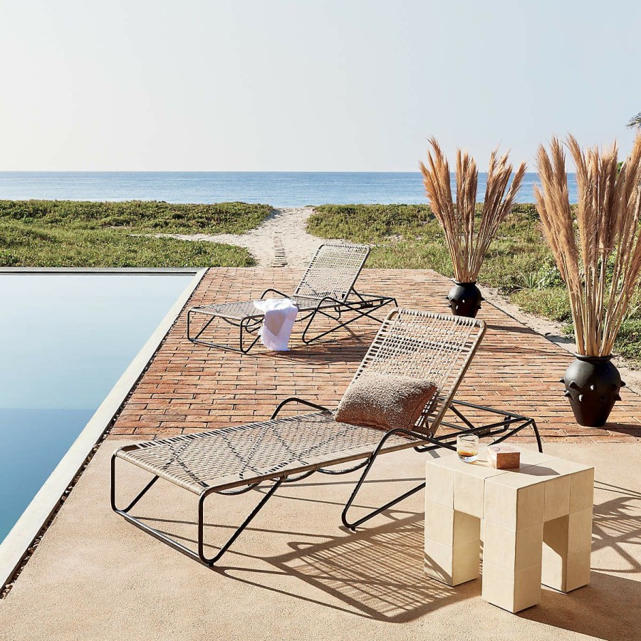 Outdoor * | Cb2 Discounts Massima Wicker Outdoor Patio Chaise Lounge