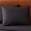 Bedding & Bath * | Cb2 Popular Cotton Percale 400 Thread Count Black Standard Shams Set Of 2