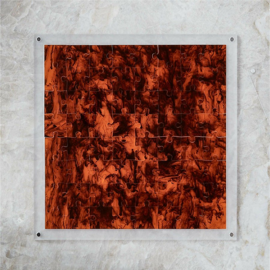 Decor & Mirrors * | Cb2 Quick Delivery Brown Swirl Acrylic Puzzle