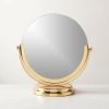 Bedding & Bath * | Cb2 Excellent Mimi Rotating Polished Brass Vanity Mirror