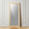 Decor & Mirrors * | Cb2 Quick Delivery Heathena Grasscloth Floor Length Mirror 32 X76