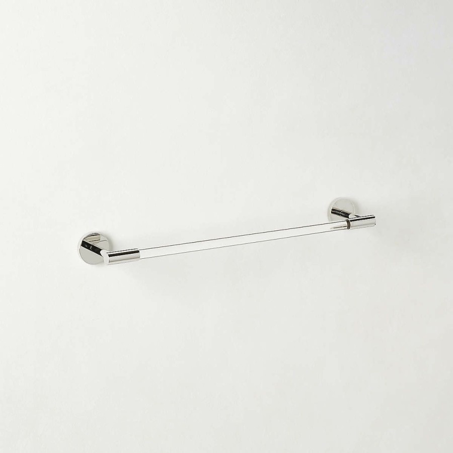 Bedding & Bath * | Cb2 Hot Sell Flynn Crystal And Polished Nickel Towel Bar 18