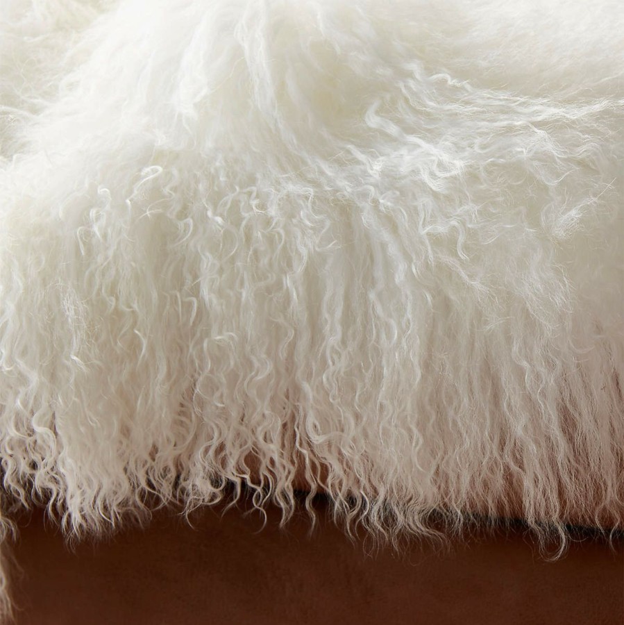 Pillows & Throws * | Cb2 Quick Delivery Mongolian Sheepskin Fur Throw Blanket