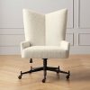 Furniture * | Cb2 Gift Selection Bowtie Cream Boucle Office Chair Model 3002