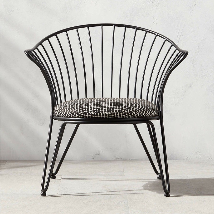 Outdoor * | Cb2 New Arrivals Folla Black Outdoor Lounge Chair