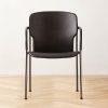 Furniture * | Cb2 New Arrivals Pesaro Black Leather Dining Armchair