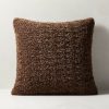 Pillows & Throws * | Cb2 New Arrivals 20 Faux Sheepskin Brown Throw Pillow