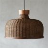 Lighting * | Cb2 Discount Sale Sago Rounded Rattan Pendant Light