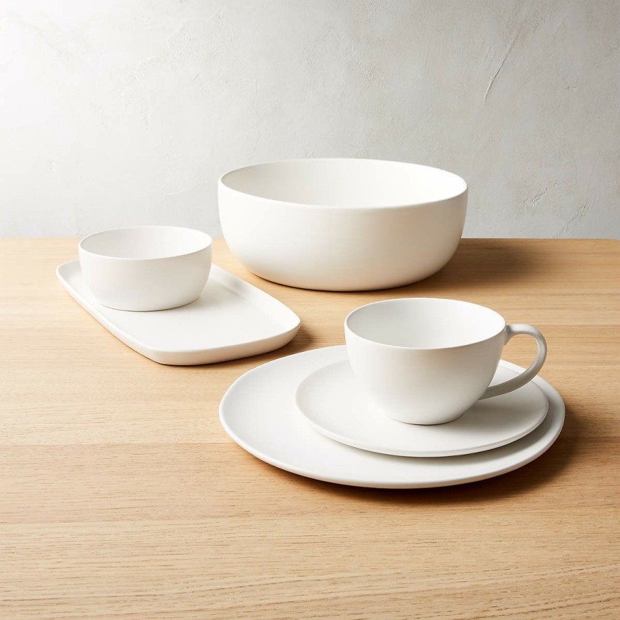 Kitchen & Dining * | Cb2 Low Price Crisp Matte Dinner Plate Set Of 8