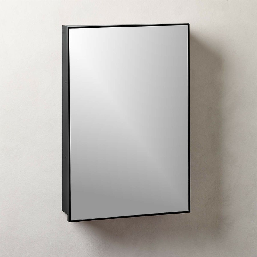 Decor & Mirrors * | Cb2 New Arrivals Infinity Black Medicine Cabinet 18 X27