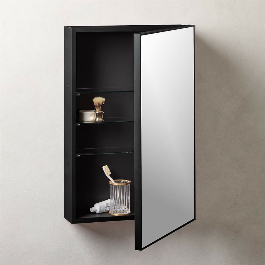 Decor & Mirrors * | Cb2 New Arrivals Infinity Black Medicine Cabinet 18 X27