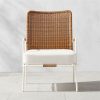 Outdoor * | Cb2 Special Colombe Ivory Metal And Rattan Outdoor Lounge Chair With Ivory Sunbrella Cushions