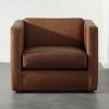 Furniture * | Cb2 Excellent Club Leather Lounge Chair