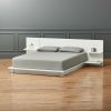 Furniture * | Cb2 Popular Andes High-Gloss White Queen Platform Bed With Nightstands