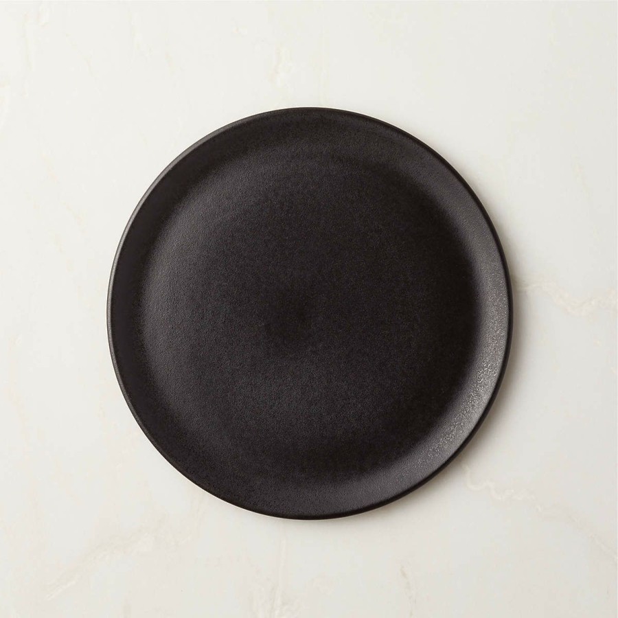 Kitchen & Dining * | Cb2 Promotions Sculpt Black Salad Plate