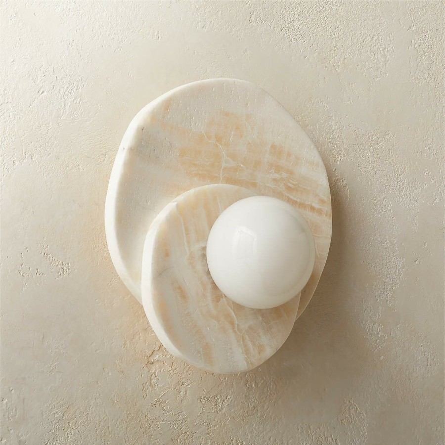 Lighting * | Cb2 Quick Delivery Astr White Onyx Wall Sconce