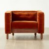 Furniture * | Cb2 Gift Selection Marconi Tufted Rust Velvet Accent Chair