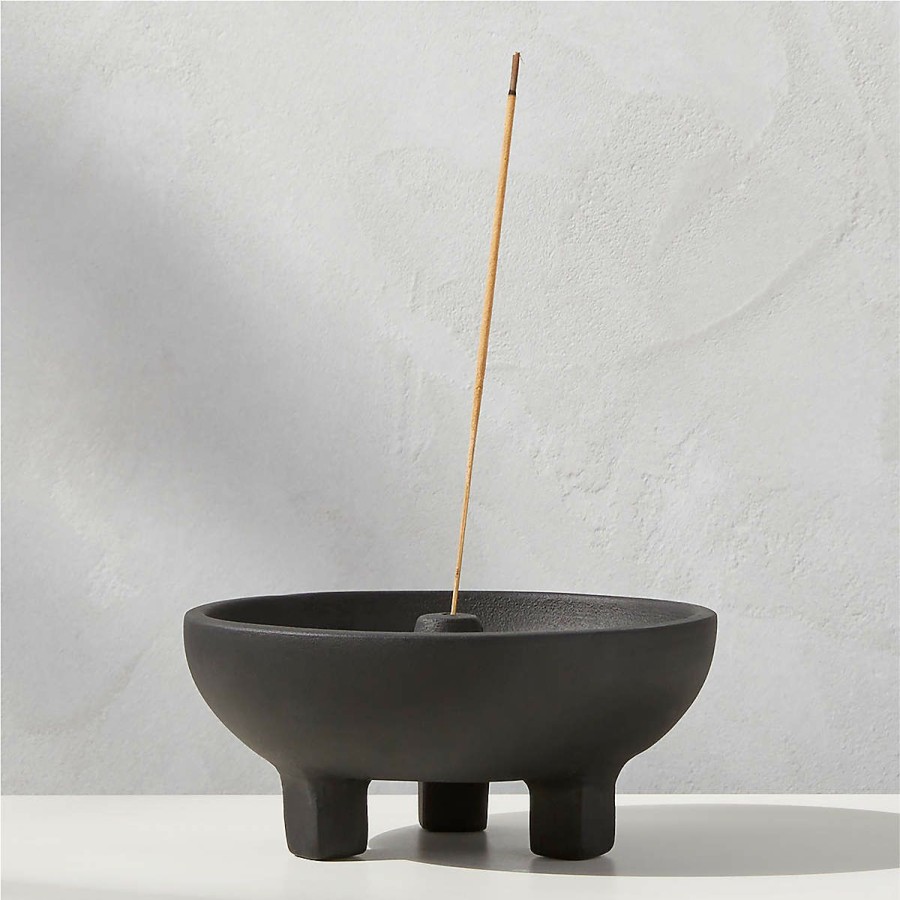 Outdoor * | Cb2 Quick Delivery Black Terra Cotta Incense Burner