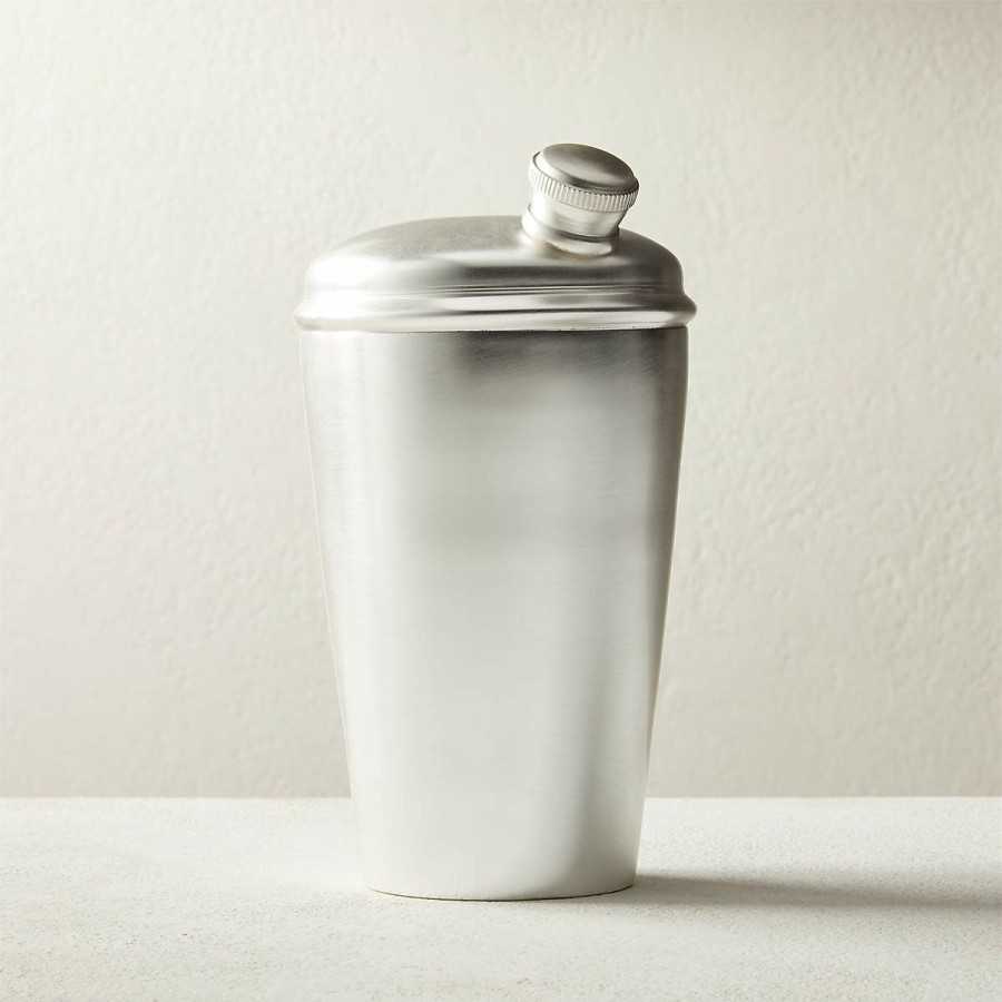 Kitchen & Dining * | Cb2 Hot Sell Degroff Silver Cocktail Shaker