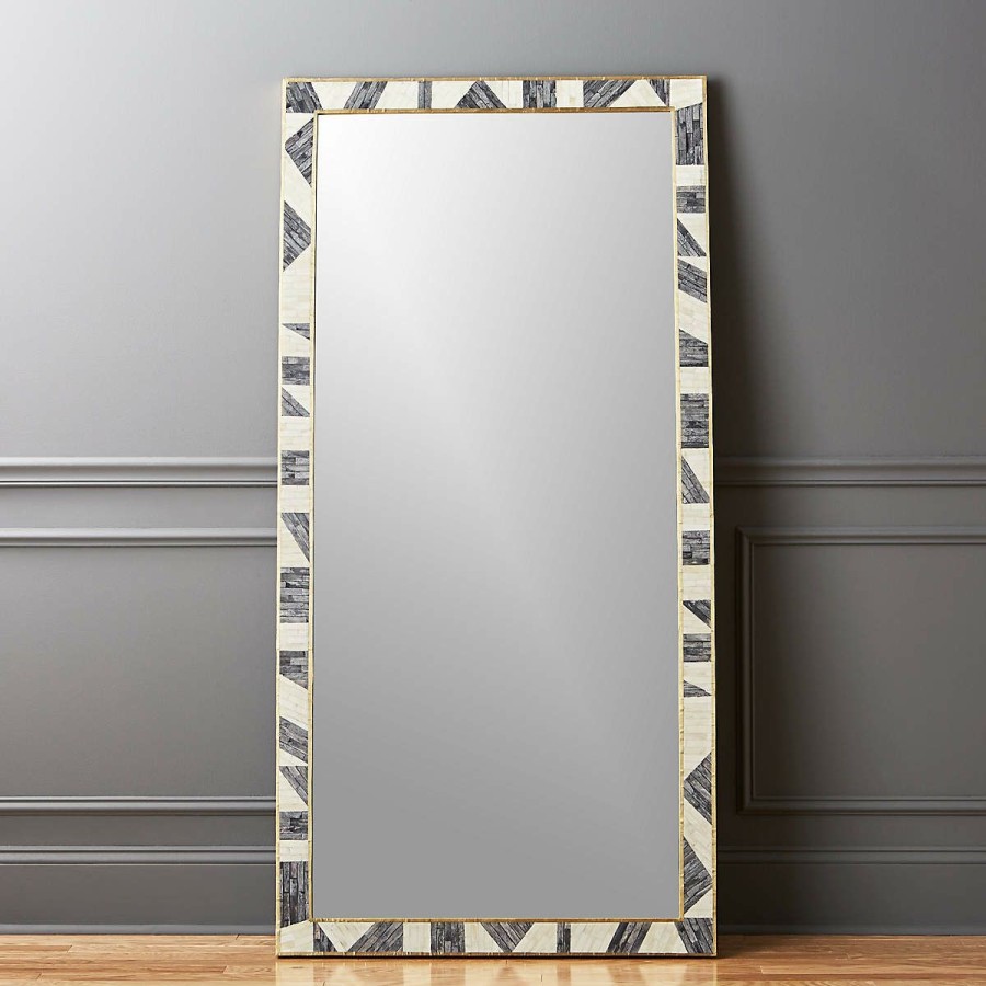 Decor & Mirrors * | Cb2 Low Price Grace Bone Inlay Floor Length Mirror 36 X72