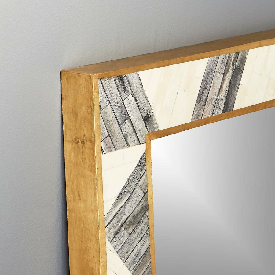 Decor & Mirrors * | Cb2 Low Price Grace Bone Inlay Floor Length Mirror 36 X72