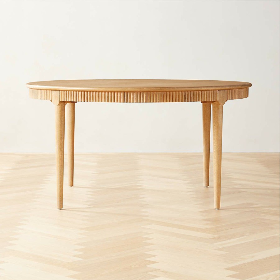 Furniture * | Cb2 Online Providence 60 Round Cerused Oak Dining Table