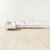 Furniture * | Cb2 New Arrivals Scalino 4-Piece L-Shaped White Performance Velvet Sectional Sofa With Left Arm Chair