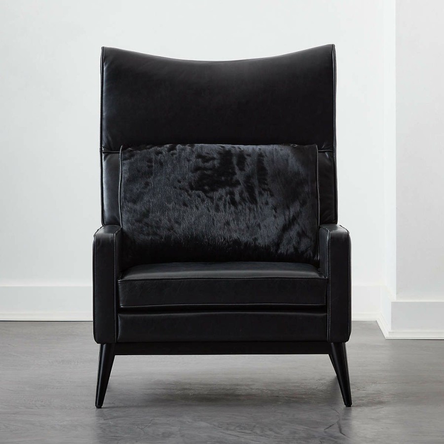 Furniture * | Cb2 Online Embassy Black Lounge Chair Model 314