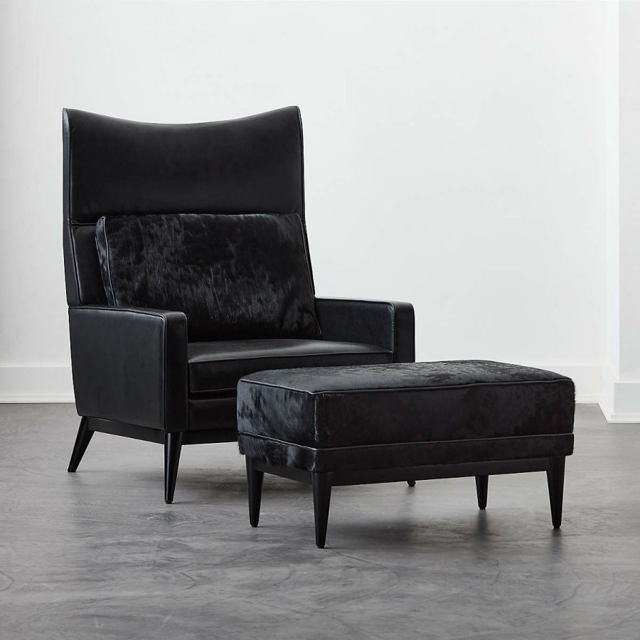 Furniture * | Cb2 Online Embassy Black Lounge Chair Model 314