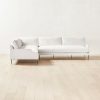 Furniture * | Cb2 Wholesale Scalino 3-Piece L-Shaped White Performance Velvet Sectional Sofa With Left Arm Chair